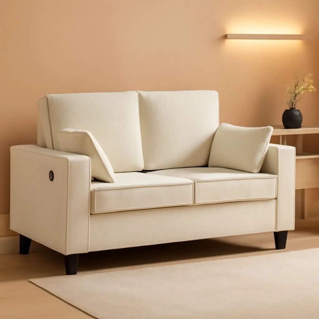 Beige 65-Inch Sleeper Sofa Bed, 2-in-1 Convertible from PriceLows™