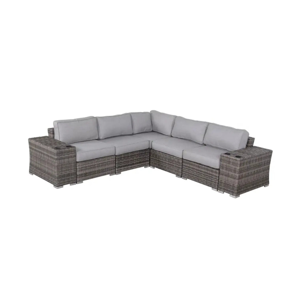 Rattan Sectional Sofa Set | Cushions Included | Durable Wicker Design | No Assembly Required