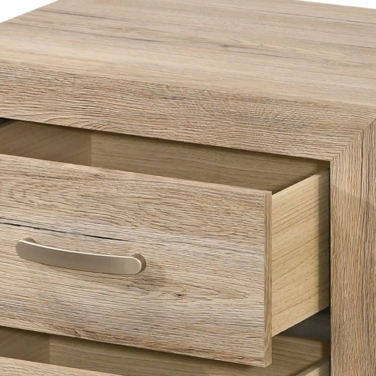 Miquell Elegant Design Nightstand | 16 x 22 x 24 in | Metal & Veneer | Bedroom