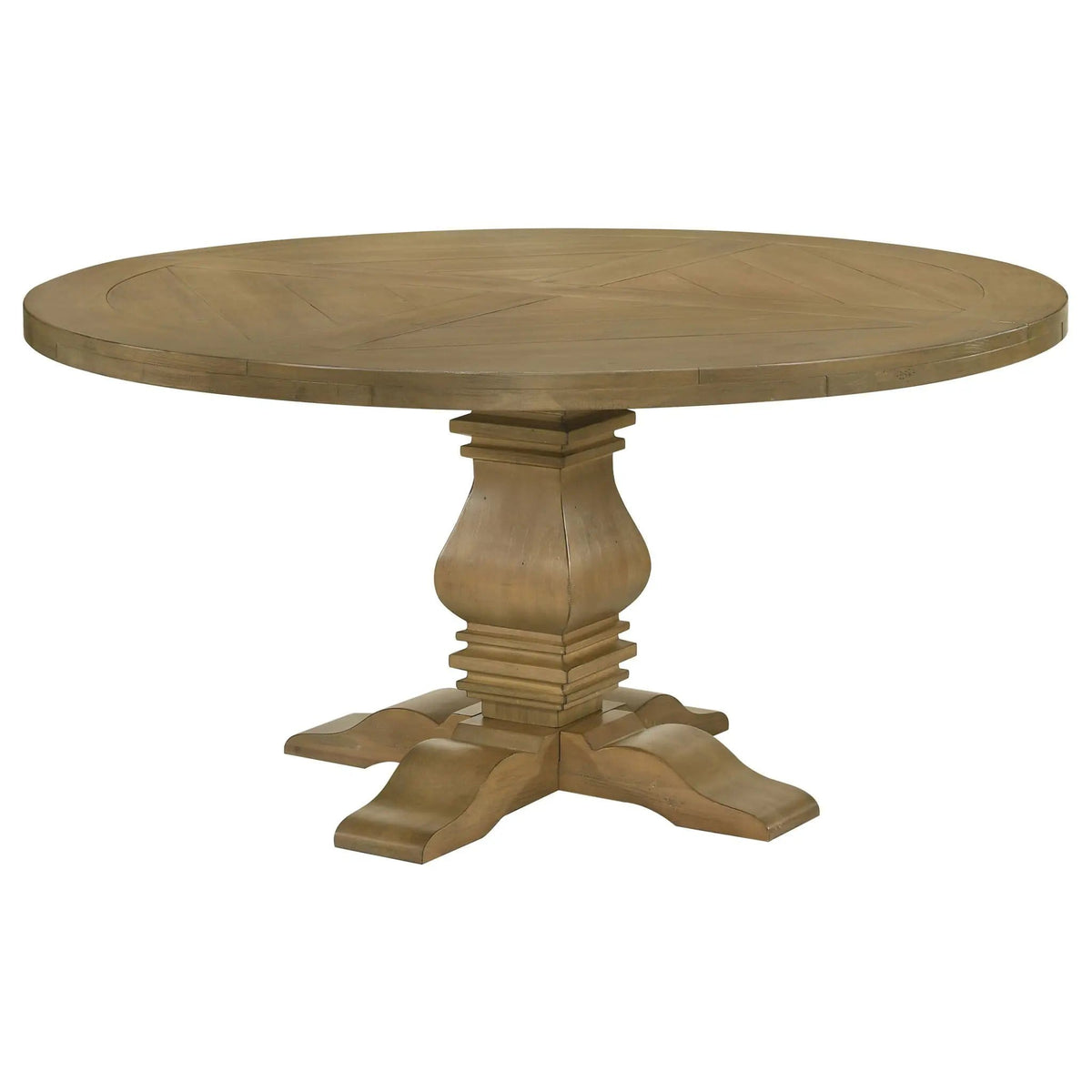 Florence Round 60-inch Wood Dining Table Rustic | 59.75 x 59.75 x 30 in | Veneer & Wood | Honey