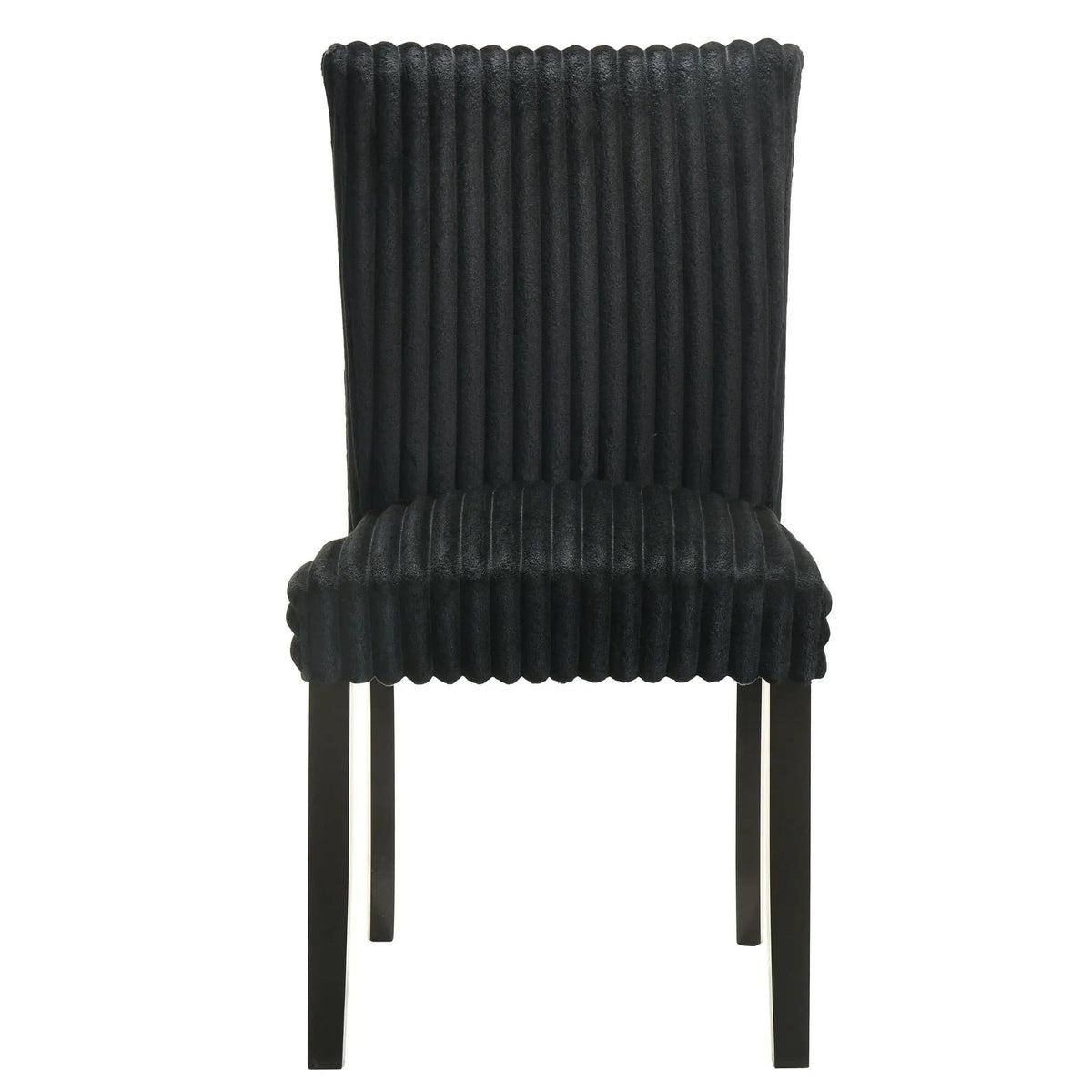 Dermott Upholstered Parson Dining Side Chair Black (Set of 2) | 19.5 x 23.75 x 36.75 in | Rubberwood & Fabric | Dining Room