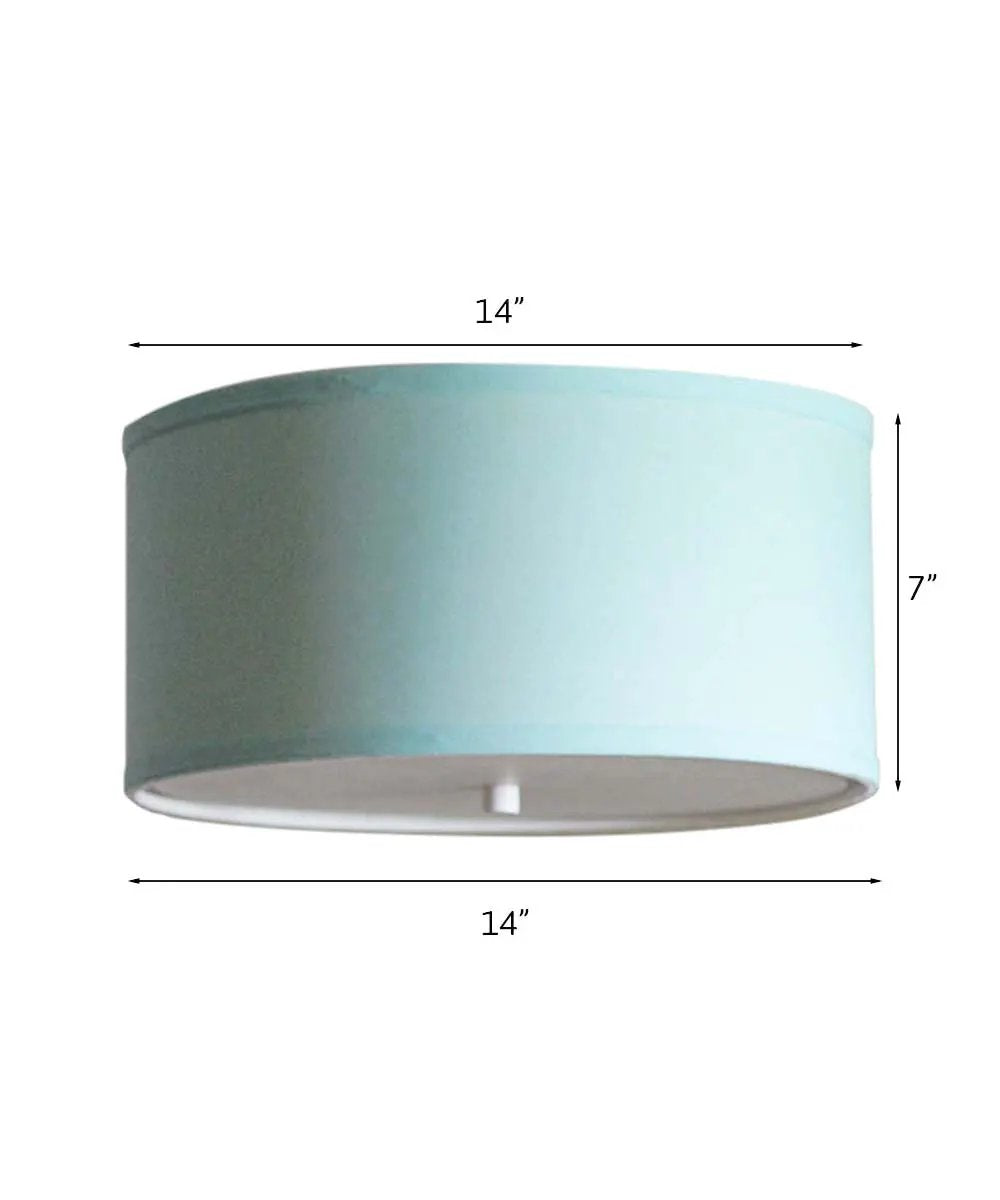 Flush Mount Conversion Kit | 14 Inch Wide | Paradise Blue | Drum Shade
