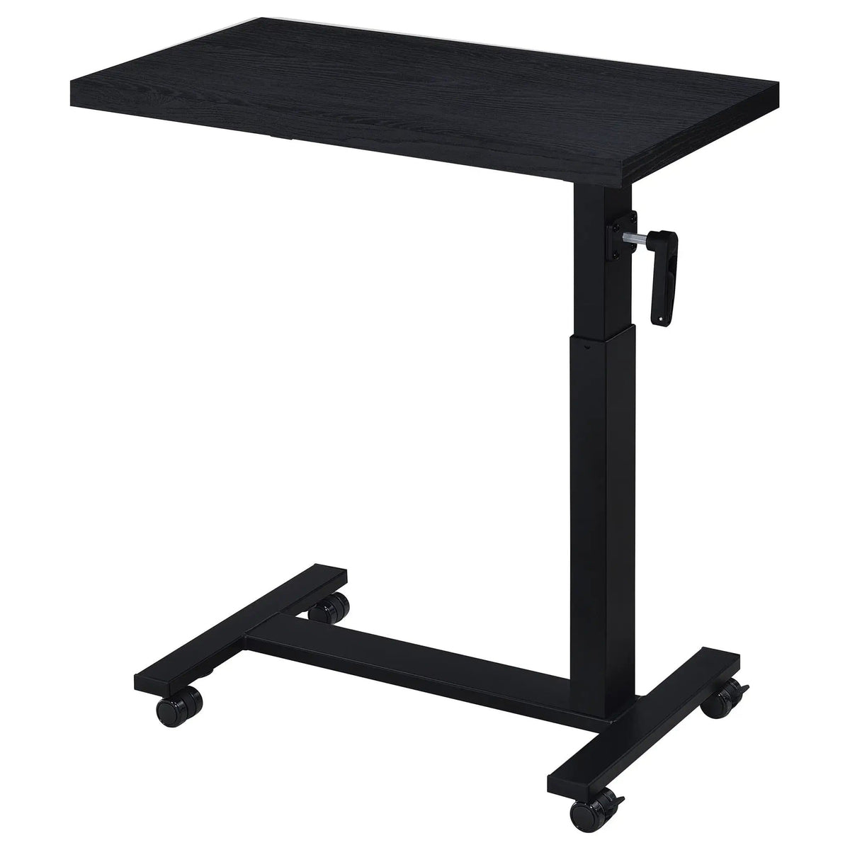Westpark Height Adjustable Mobile Bedroom C-Table | 28 x 15.5 x 27.75 in | Steel & Wood | Black