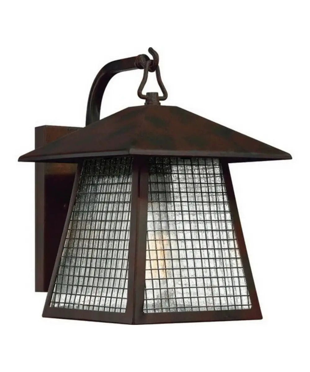 Outdoor Wall Lantern | 1 Light | Clear Seedy Glass | Bronze Finish