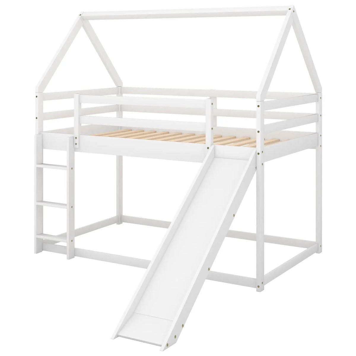 House Shape Bunk Bed | Integrated Slide | Safety Ladder | Youth