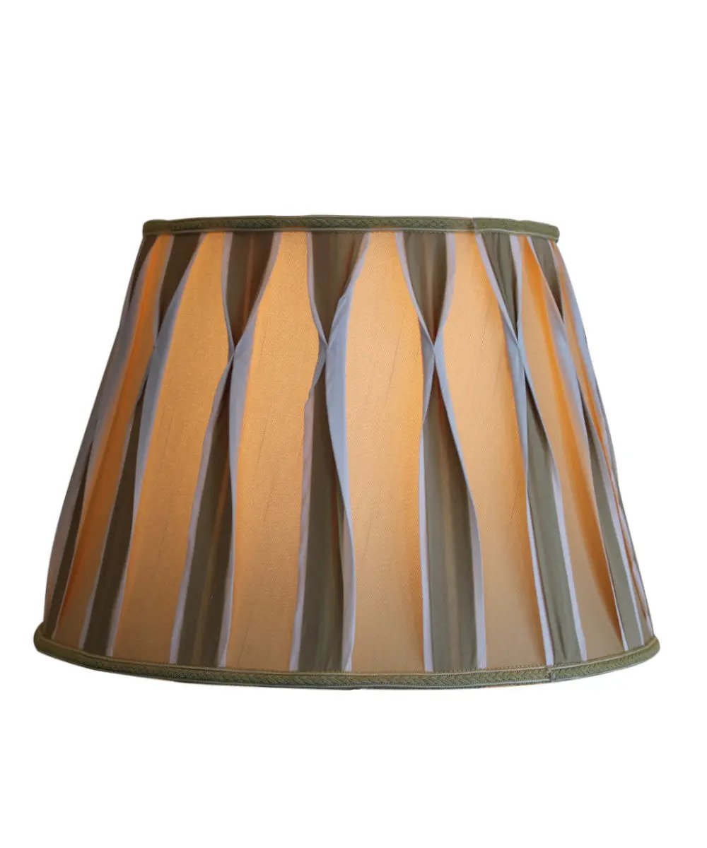 Lampshade | 16X11 Inches | Pinched Pleat | Beige And White