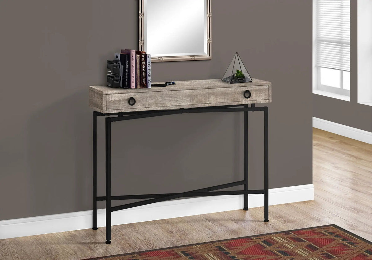 Entryway Console Table | 42.5 Inch Width | Large Storage Drawer | Reclaimed Barn Style Finish