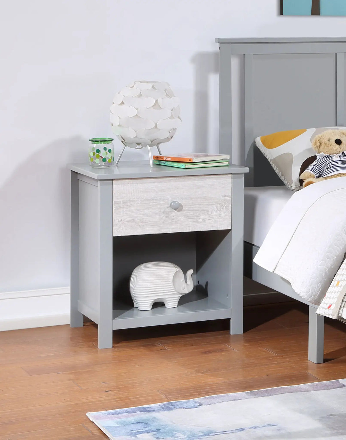 Connelly Nightstand | Solid Wood Construction | Sleek Finish | Compact 22 Inch Width