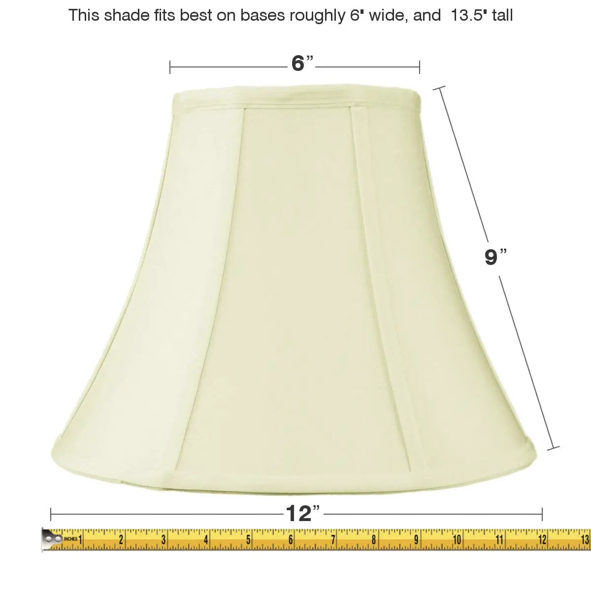 Bell Lampshade | Shantung Fabric | 12X10 Inches | Eggshell Shape