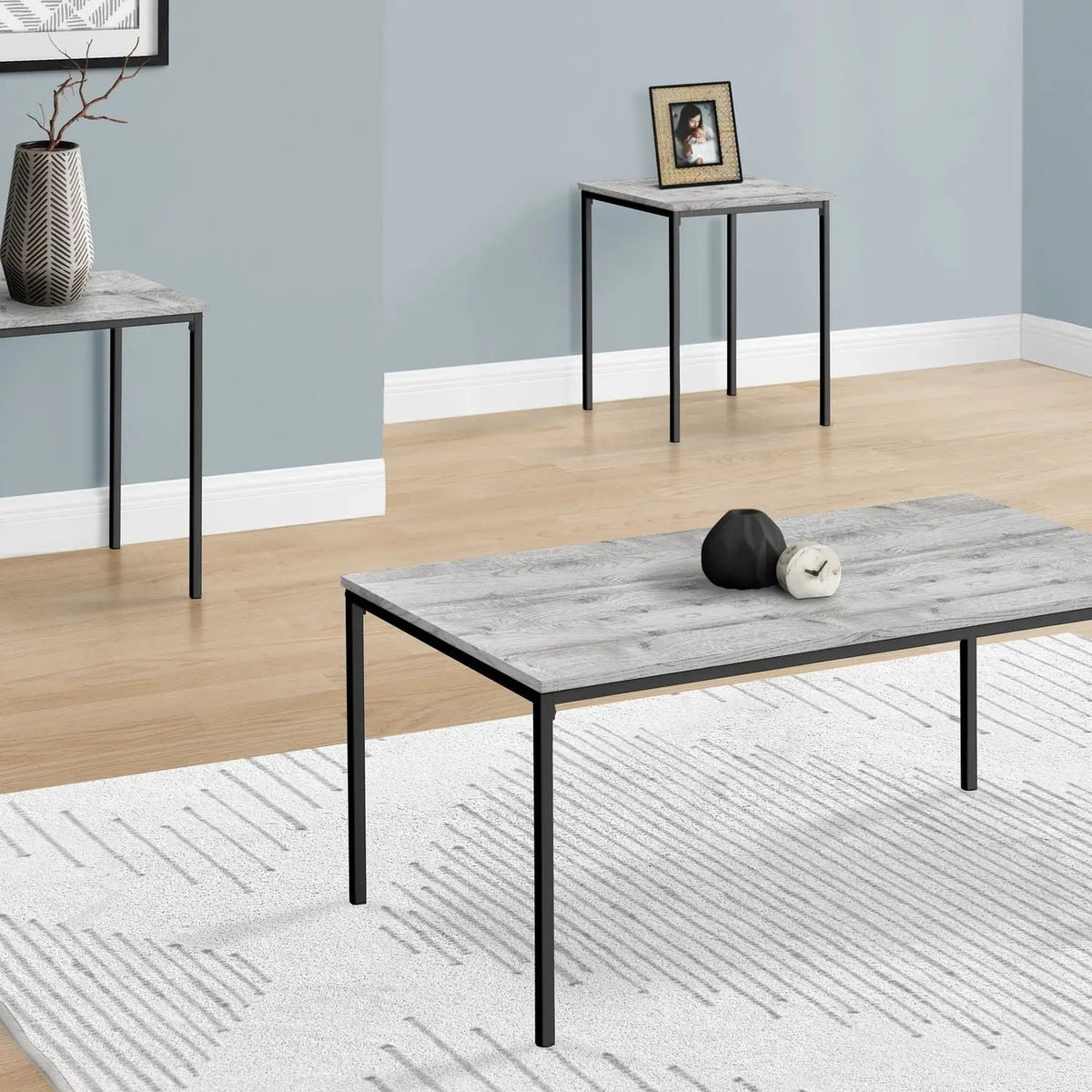 Coffee And End Table Set | Set Of 3 | Contemporary Design | High-Density Laminate Tops