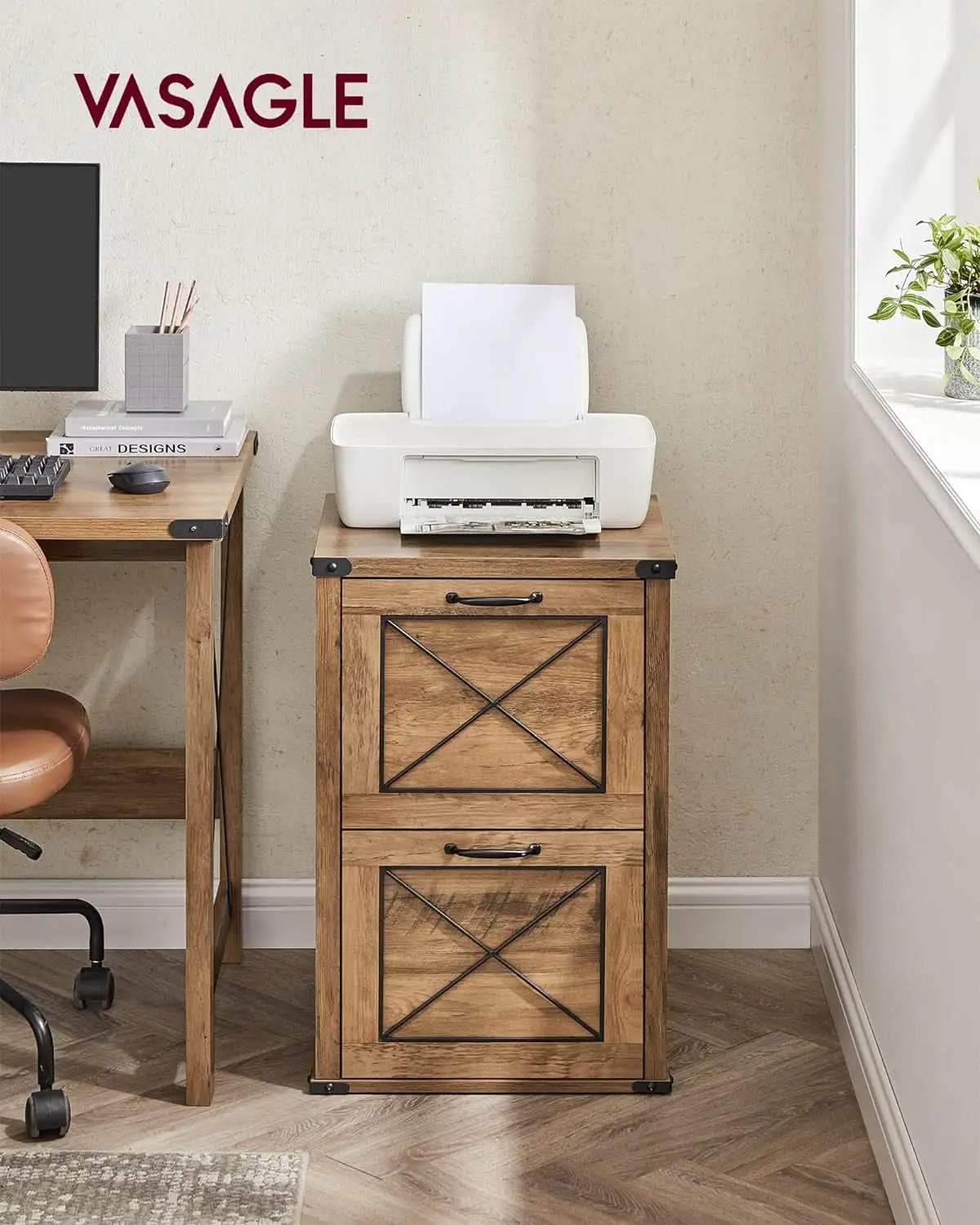 File Cabinet With 2 File Drawers Fits A4 Letter Size Home Office from PriceLows™