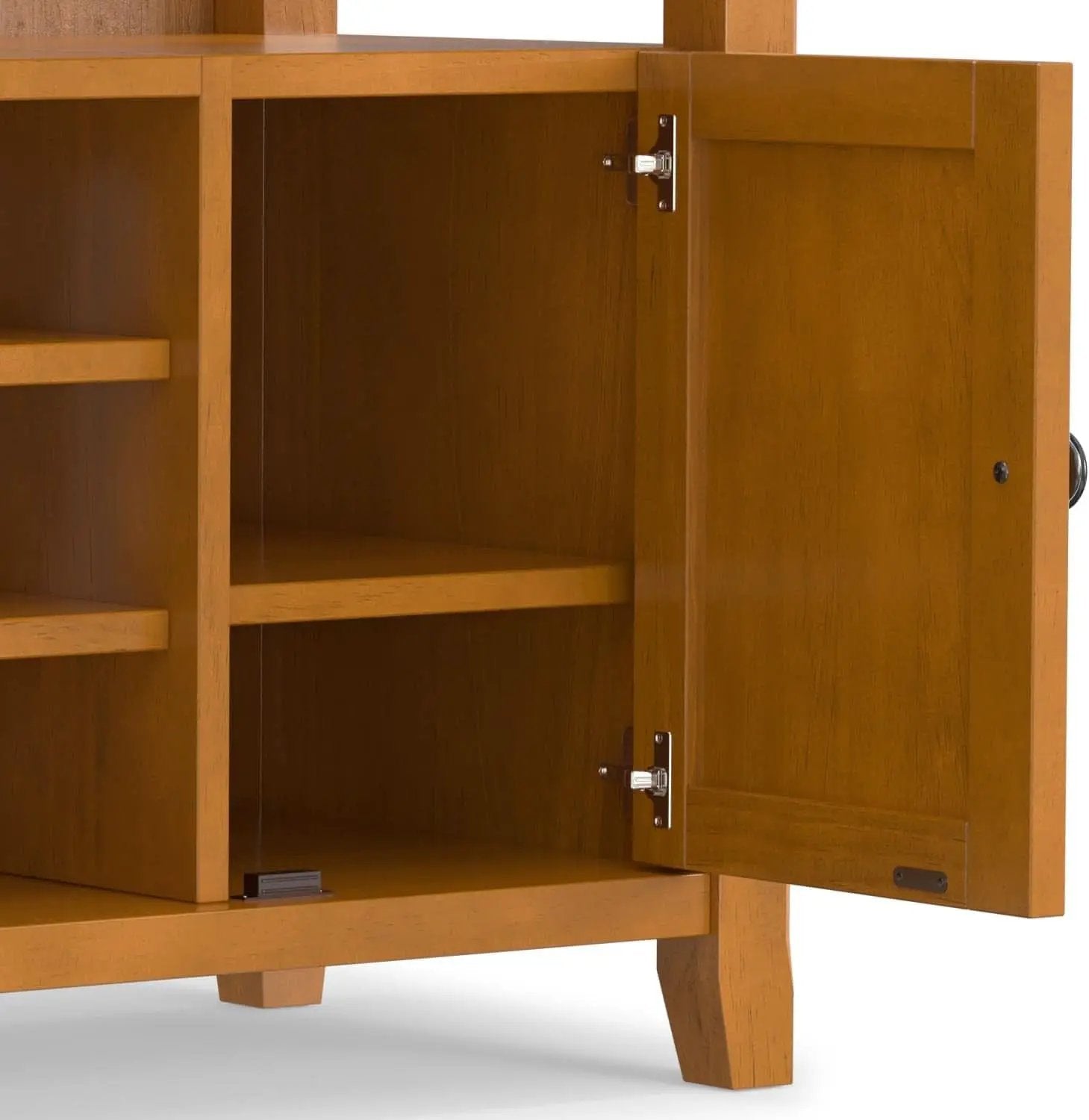 TV Media Stand 54 Inch Wide Golden Brown Cabinet Storage from PriceLows™