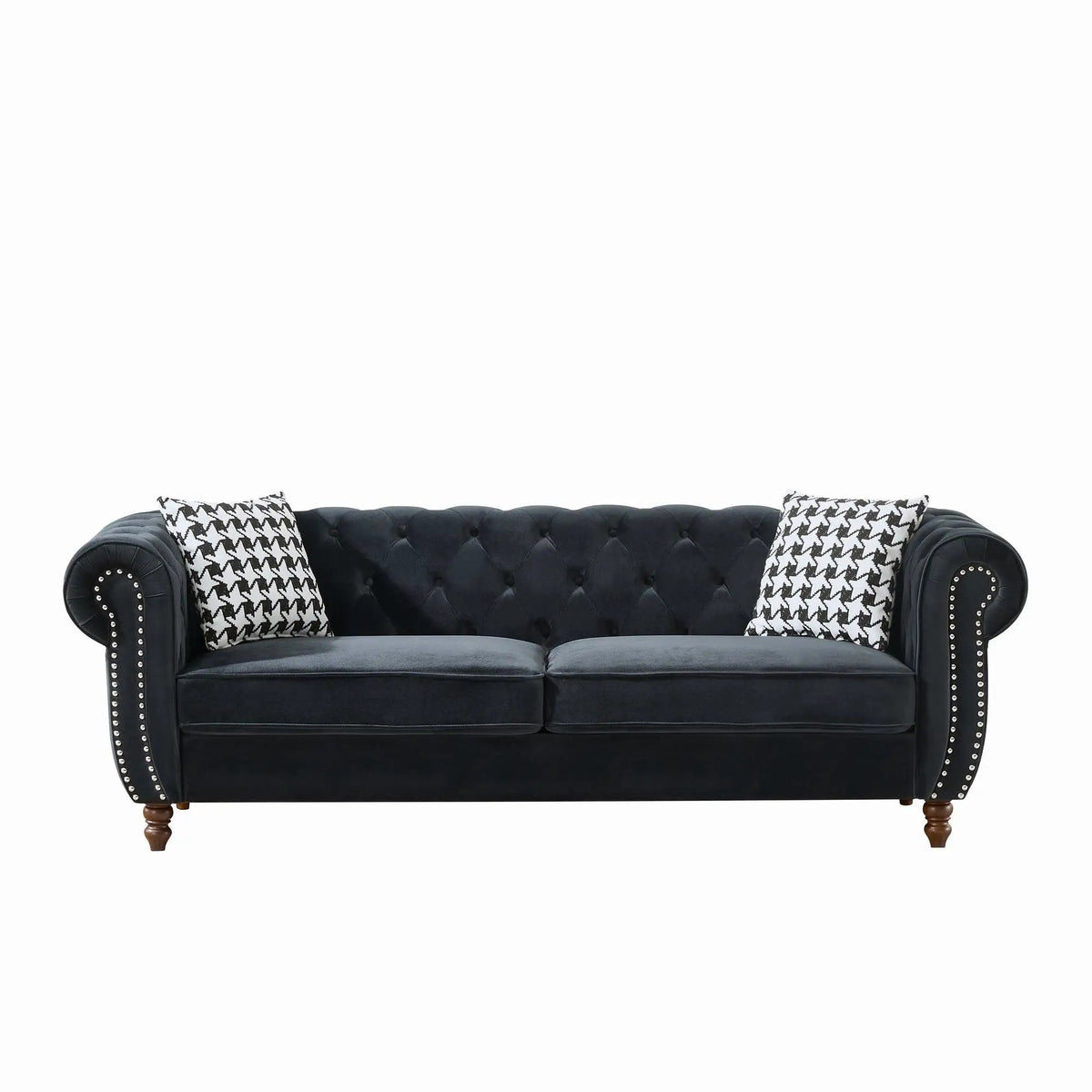 Sofa | Chesterfield Roll Arms | Tailored Fabric | 3 Seater