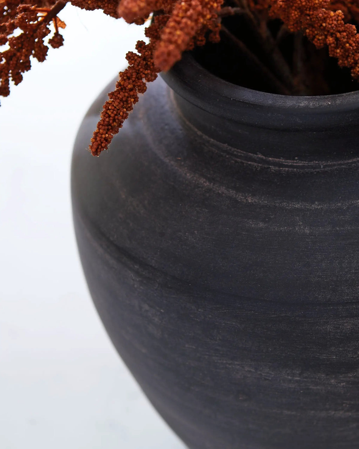 Meadie 12 Inch Ceramic Vase | Distressed Finish | Time-Worn Weathered Look | Artisanal Character
