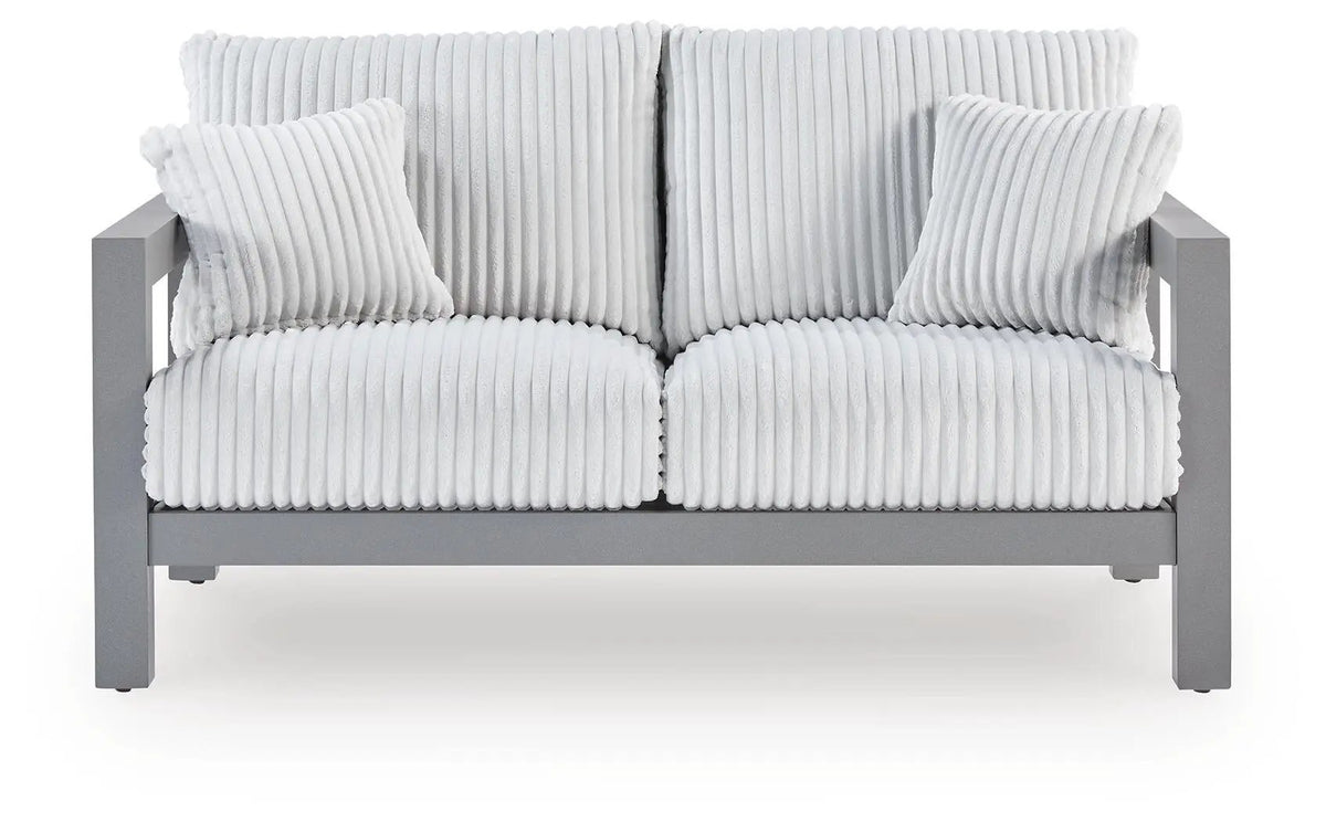 Hurley Park Outdoor Loveseat | Gray | Cushion Included | 56 Inch Seat Width