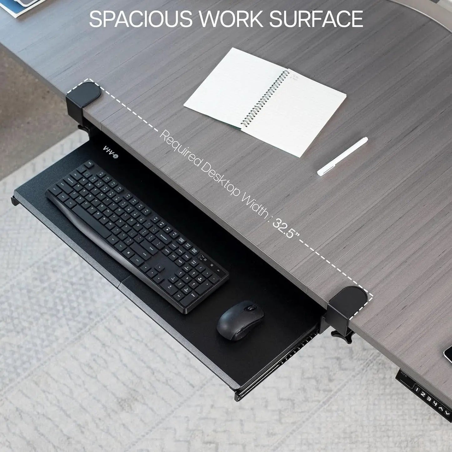 Under Desk Keyboard Tray 27x11 Inch C Clamp Mount Black from PriceLows™