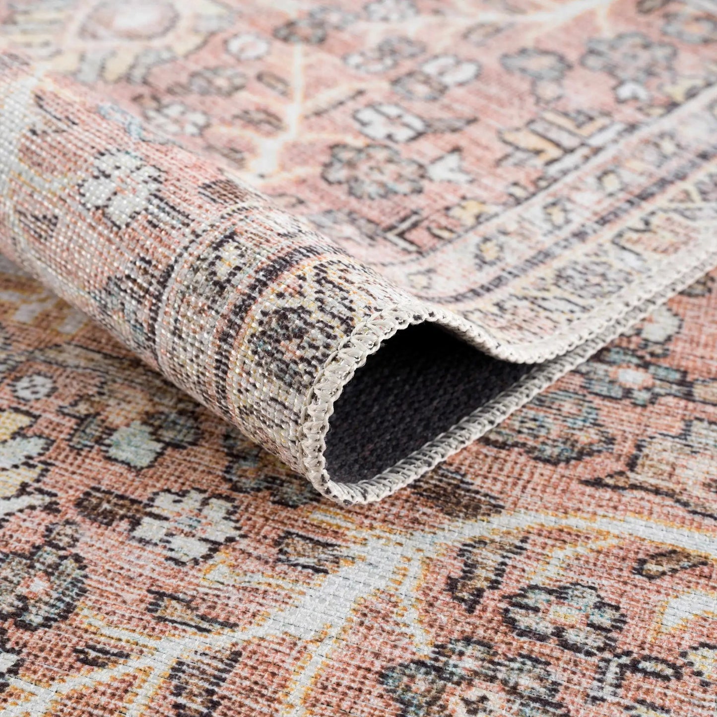 Urpi Rose & Brown Washable Area Rug from PriceLows™