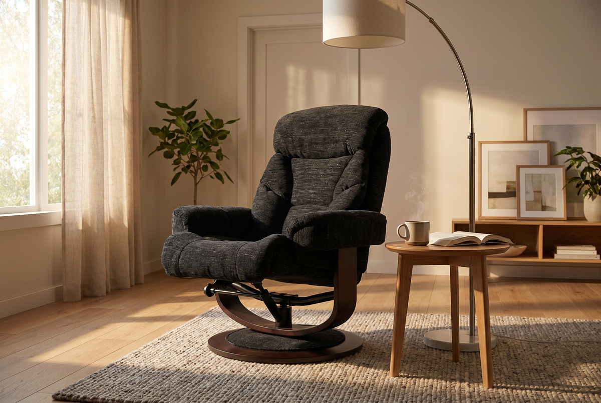 Contemporary Euro Recliner | Plush Cushioning | With Ottoman