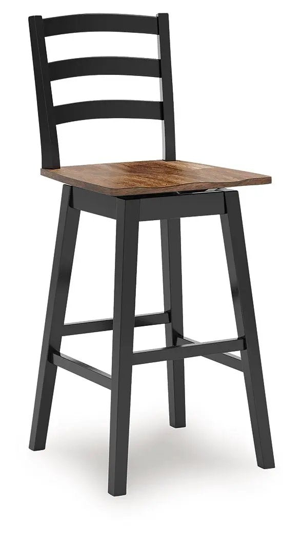 Wildenauer Swivel Stool | Set Of 2 | Butcher-Block Style Seat | Farmhouse Motif