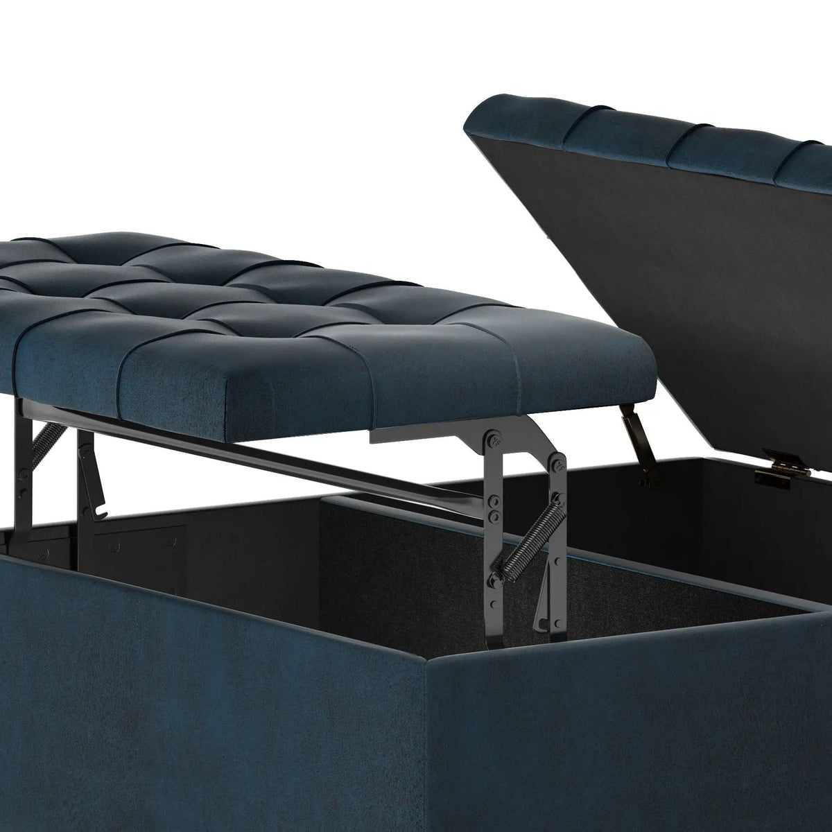 Harrison Large Coffee Table Storage Ottoman | Split Lift-Up Top | Square Design | 36 Inch Width