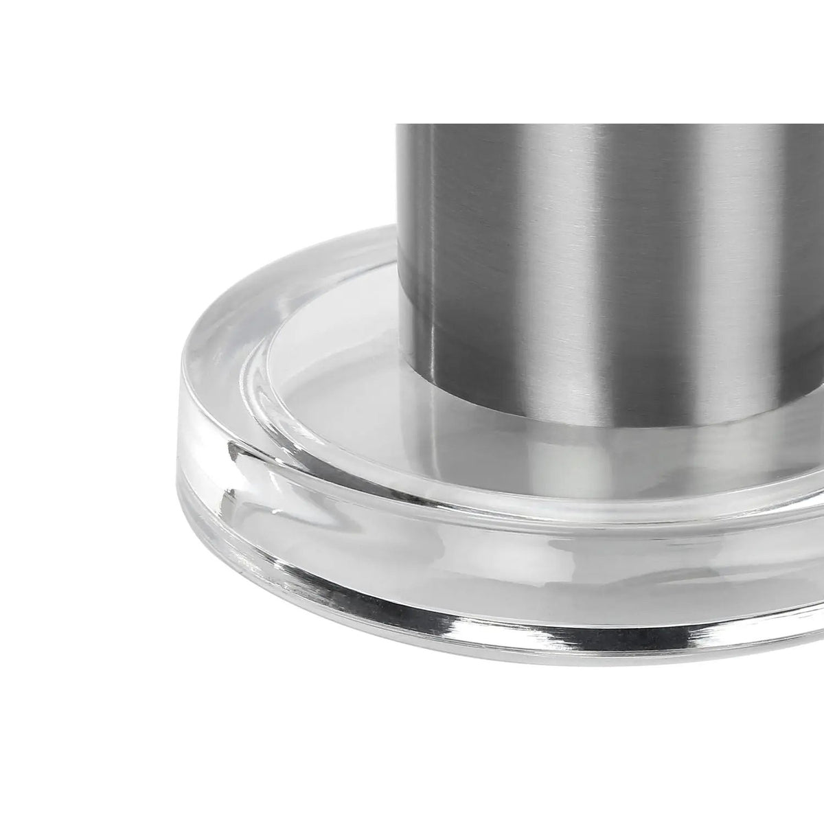 Metal Cylinder Table Lamp | Clear Acrylic Accent | 27.5 Inch Height | 3-Way Rotary Switch