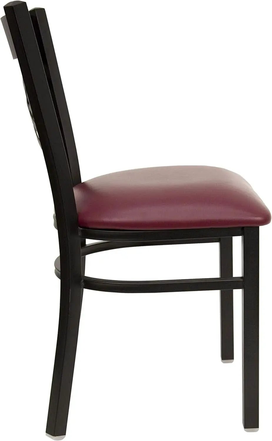 Set of 2 Hercules Burgundy Vinyl XBack Metal Dining Chairs for Restaurants Durable Steel Frame from PriceLows™