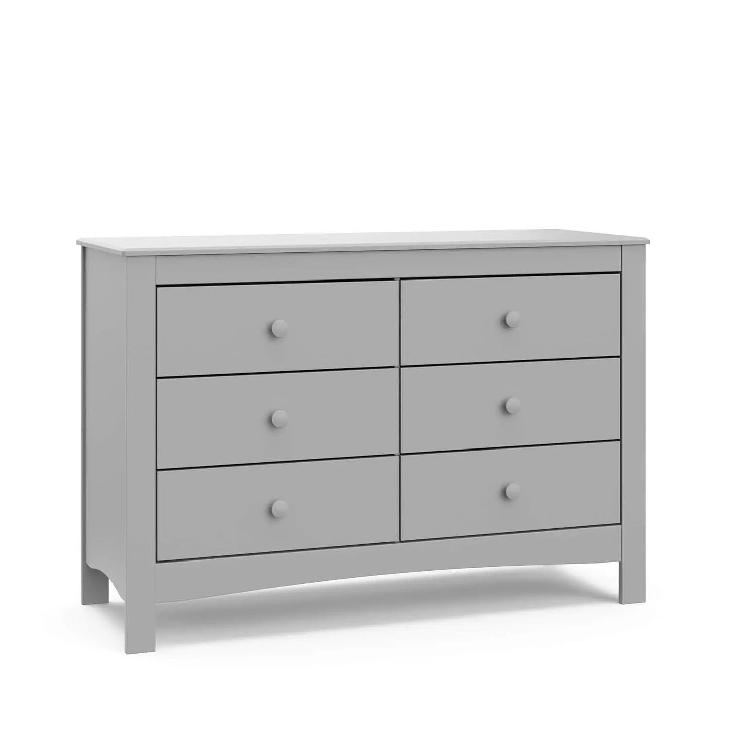 Pebble Gray 6 Drawer Double Dresser For Nursery And Kids from PriceLows™