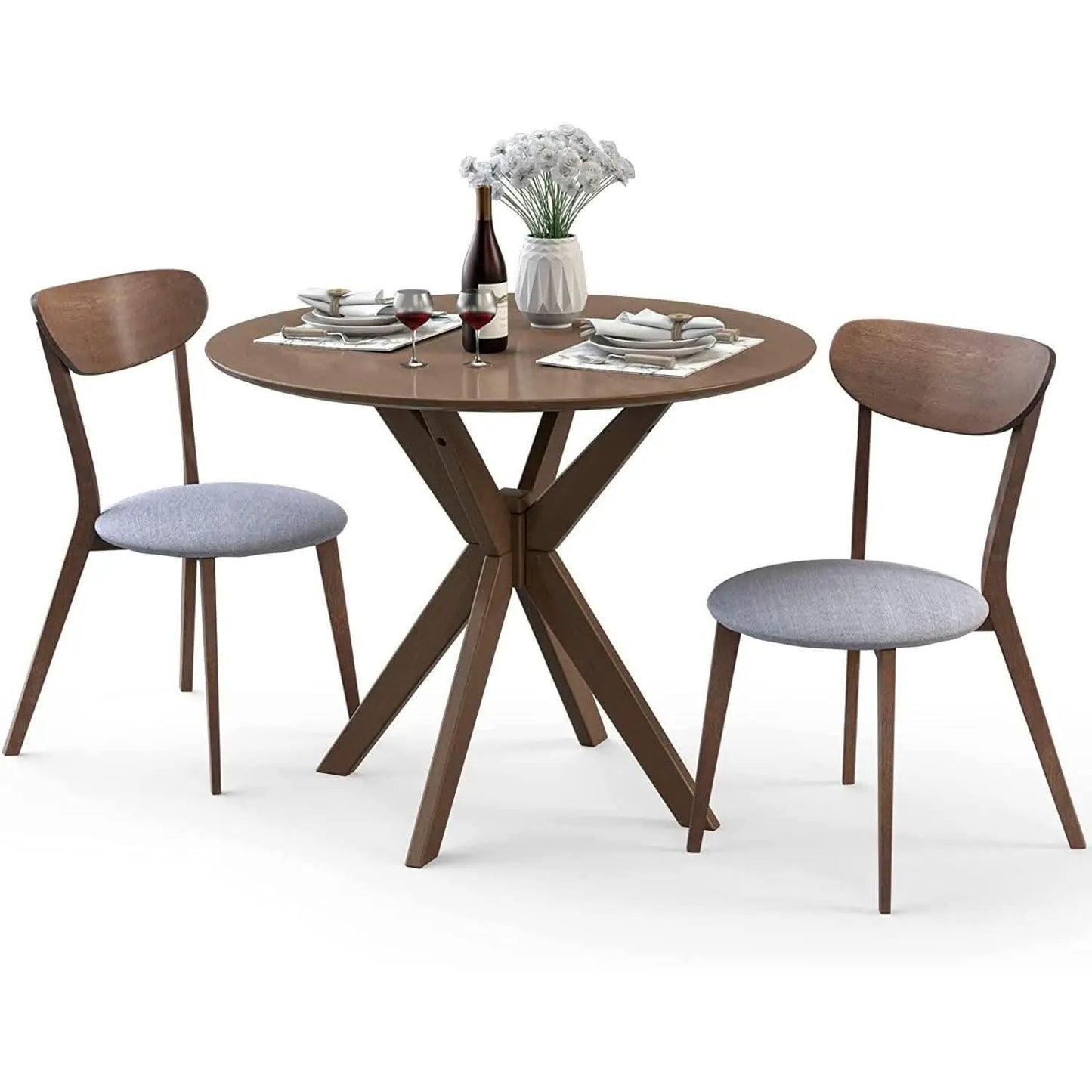 Round Dining Table Set 36 Inch With Cushioned Chairs from PriceLows™