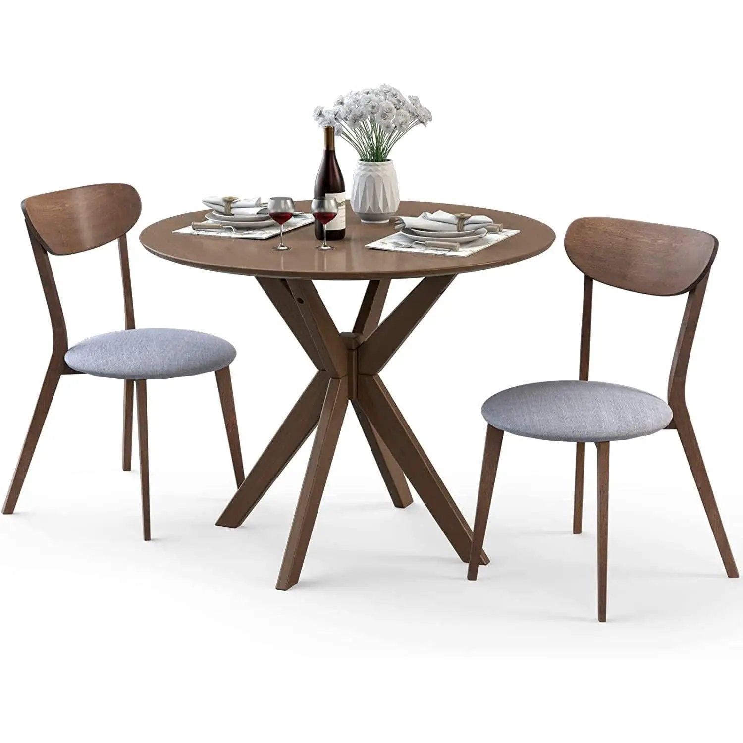 Round Dining Table Set 36 Inch With Cushioned Chairs from PriceLows™