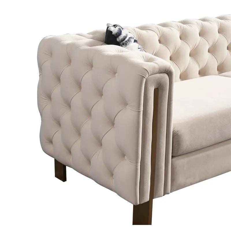 Chesterfield Modern Tufted Living Room Sofa, 84.25''W Couch | Stationary Sofa | Metal & Wood | Living Room