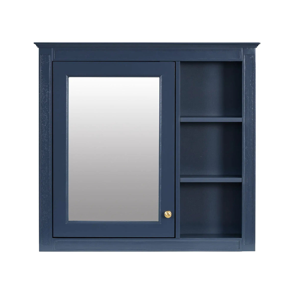 Modern Wall Mounted Medicine Cabinet | 3 Open Shelves | Mirror Door