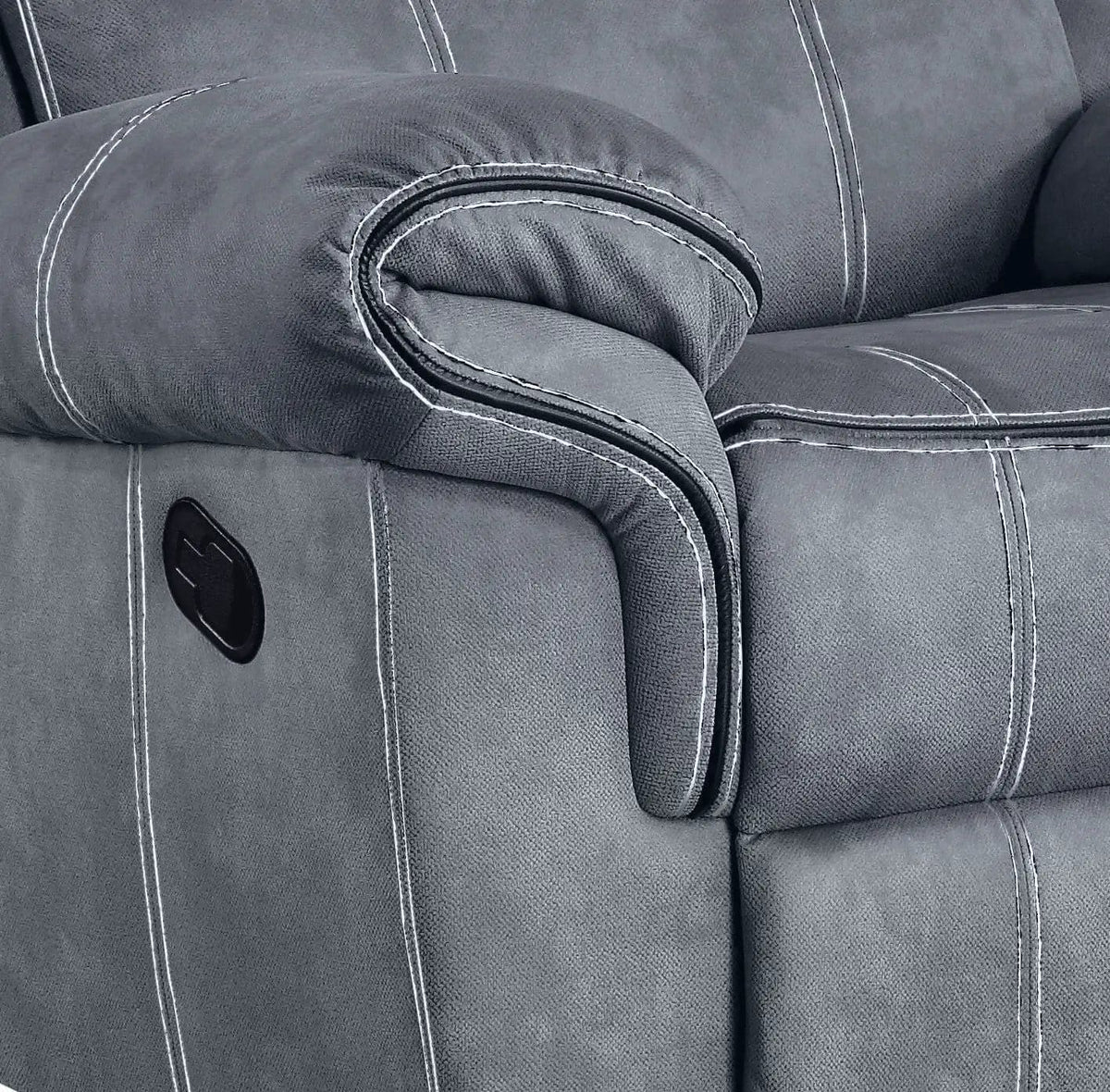 Zubaida Two Tone Glider Recliner Glider Chair | 2 Pieces | Fabric & Metal | Living Room