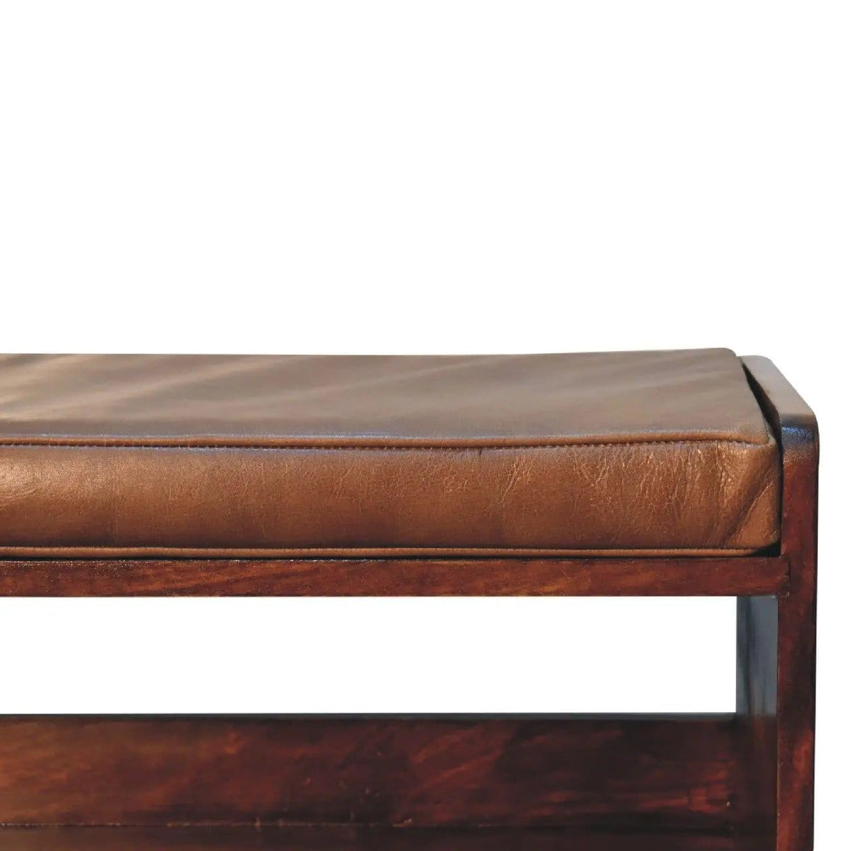 Solid Wood Bench With Upholstered Sea | 3 Pieces | Mango Wood | Home