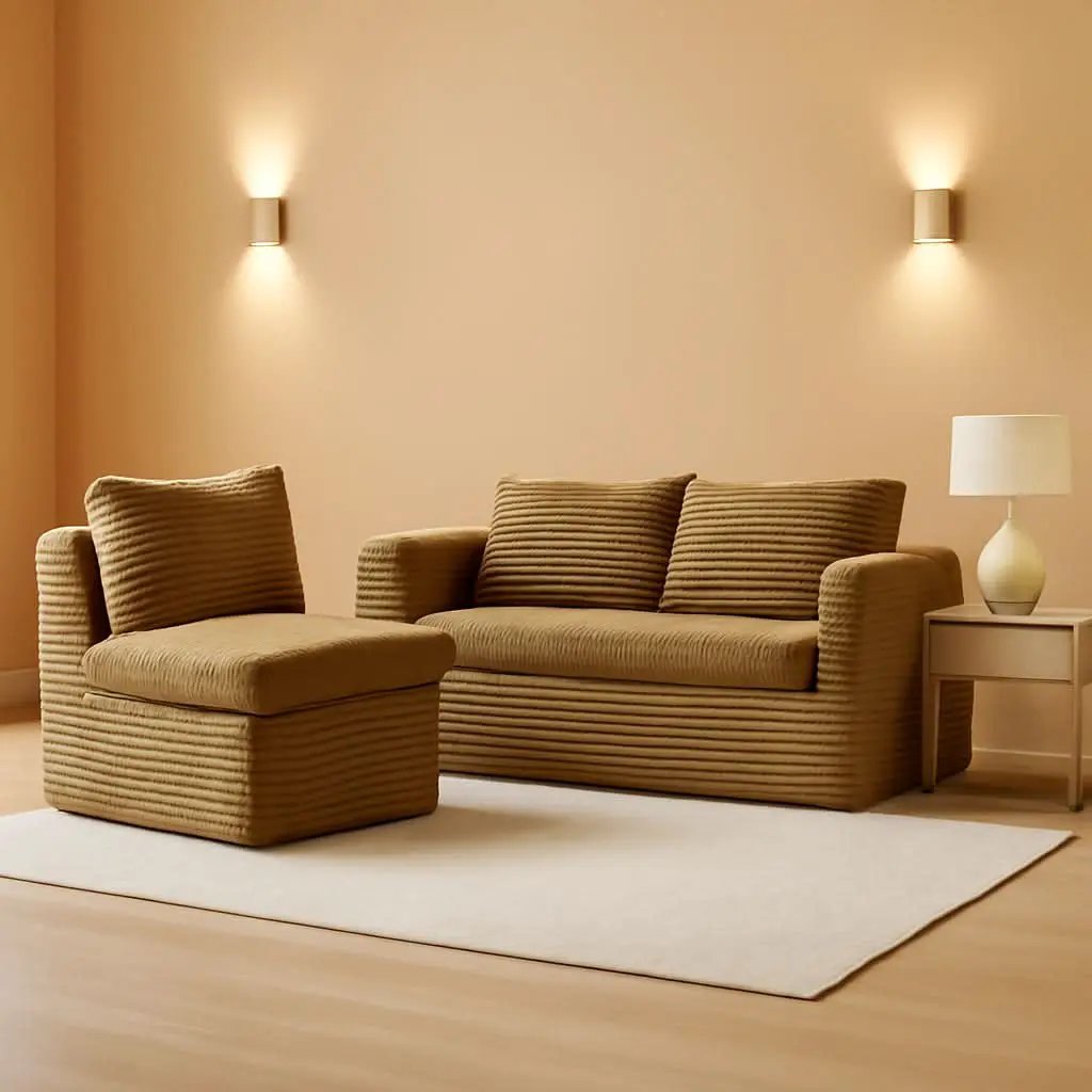 Camel King Size Corduroy Futon Pro Lux Sofa Bed Chaise Lux from PriceLows™
