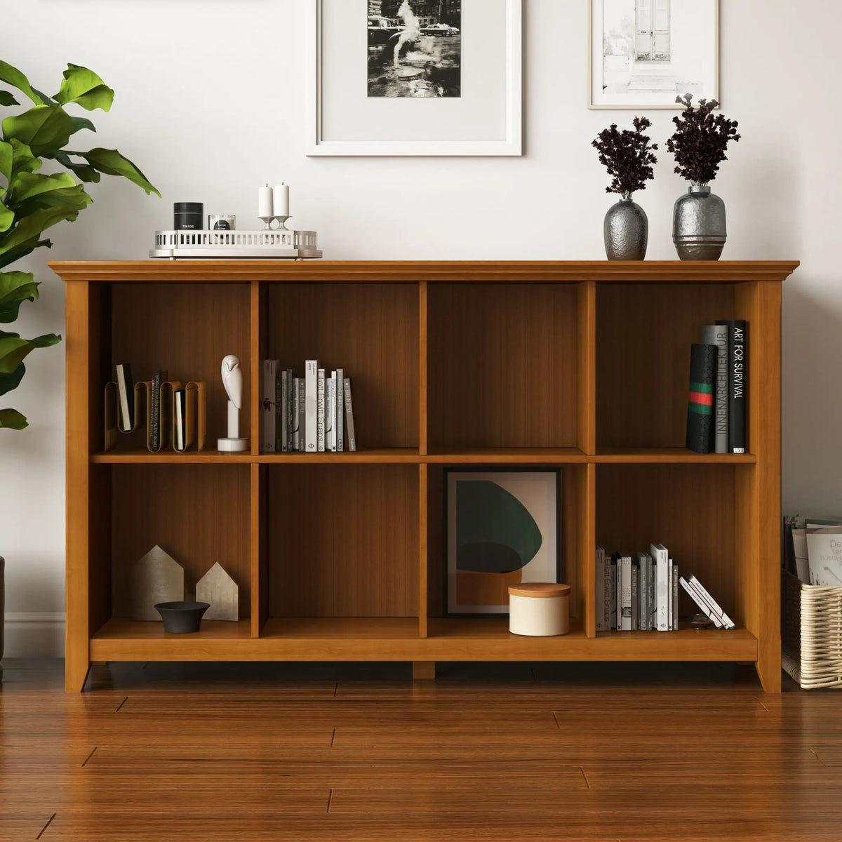 Acadian Cube Storage | Handcrafted Solid Wood | Twelve Large Cubbies | 57 Inch Width