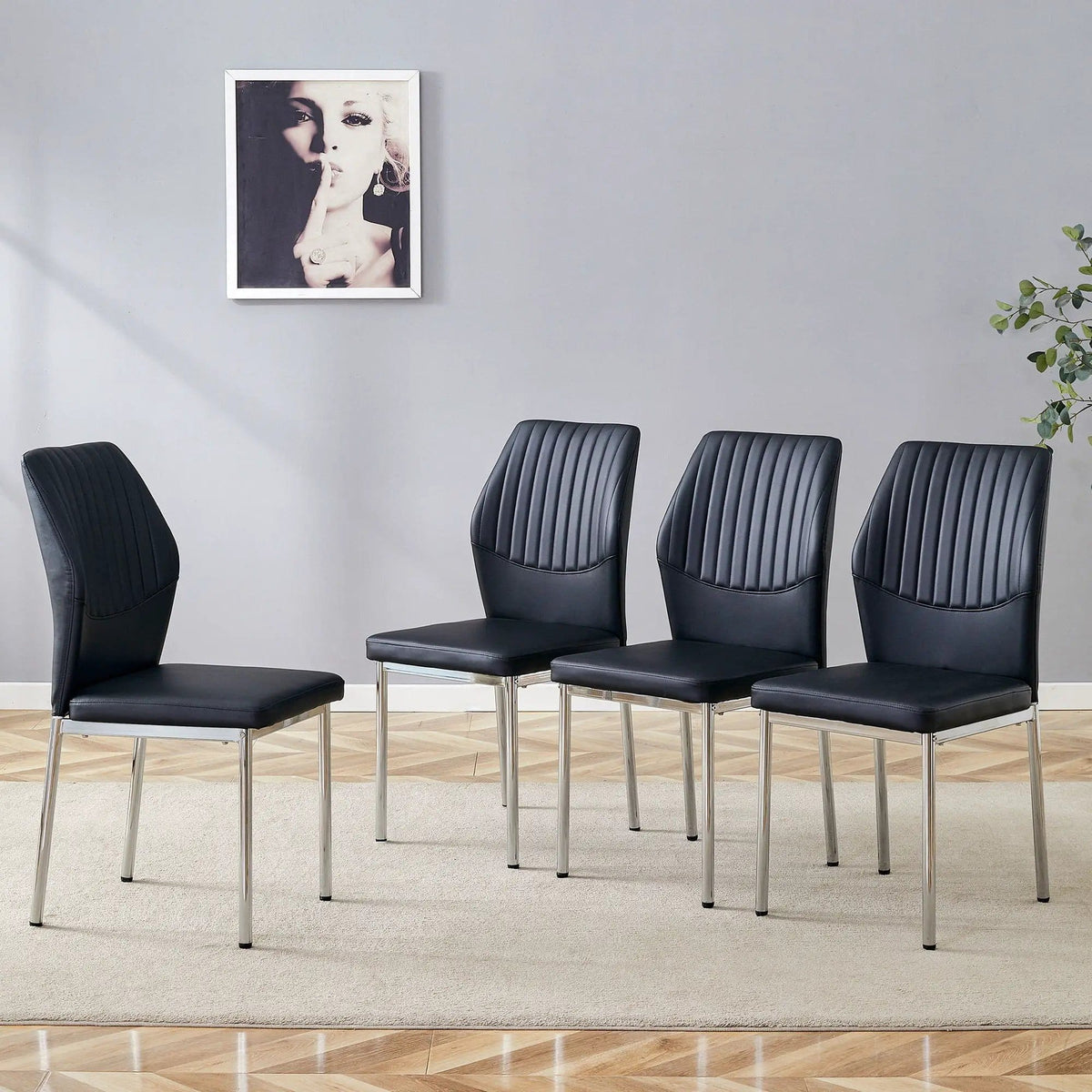 Luxury Simple High Resilience Dining Chair With Metal Legs Chair Set | 2 Pieces | Metal & Ceramic | Dining Room