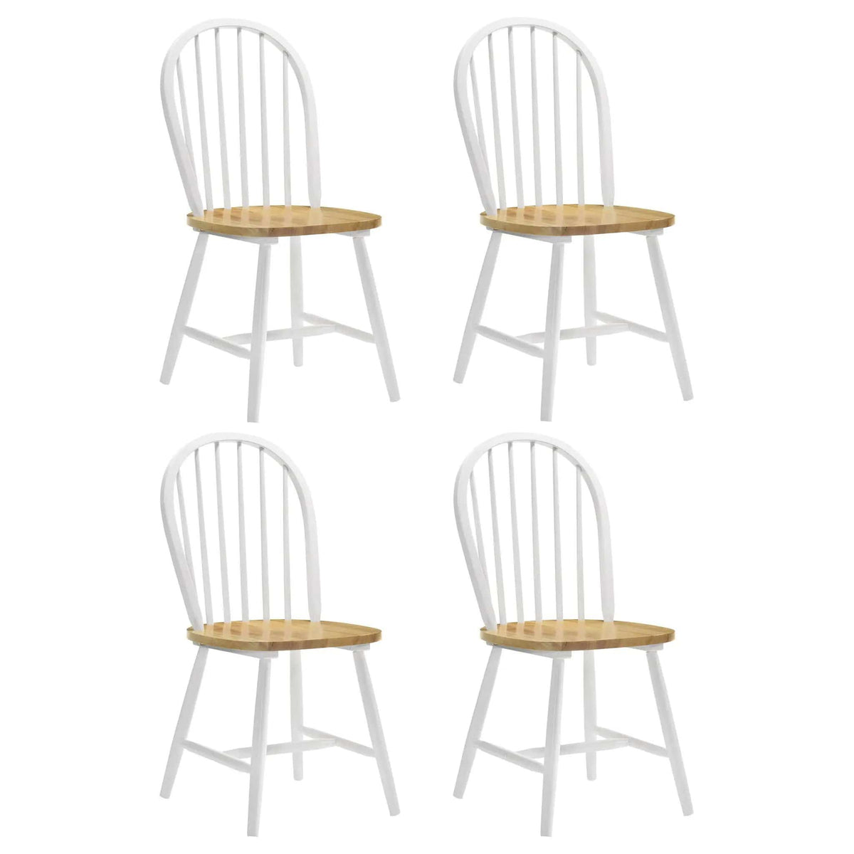 Cinder Wood Dining Side Chair White (Set of 4) | 17.75 x 19.5 x 36.5 in | Rubberwood & Engineered Wood | Dining Room