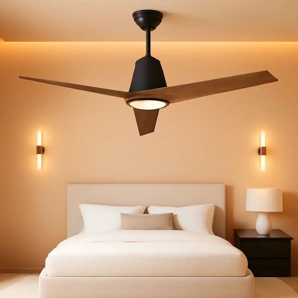 52 Inch Ceiling Fan With Remote Black Walnut Indoor Outdoor from PriceLows™