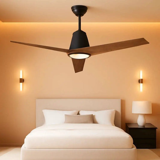 52 Inch Ceiling Fan With Remote Black Walnut Indoor Outdoor from PriceLows™