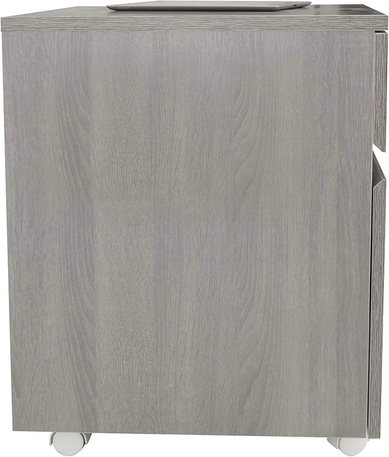 Grey Rolling Locking Two Drawer Vertical Filing Cabinet from PriceLows™