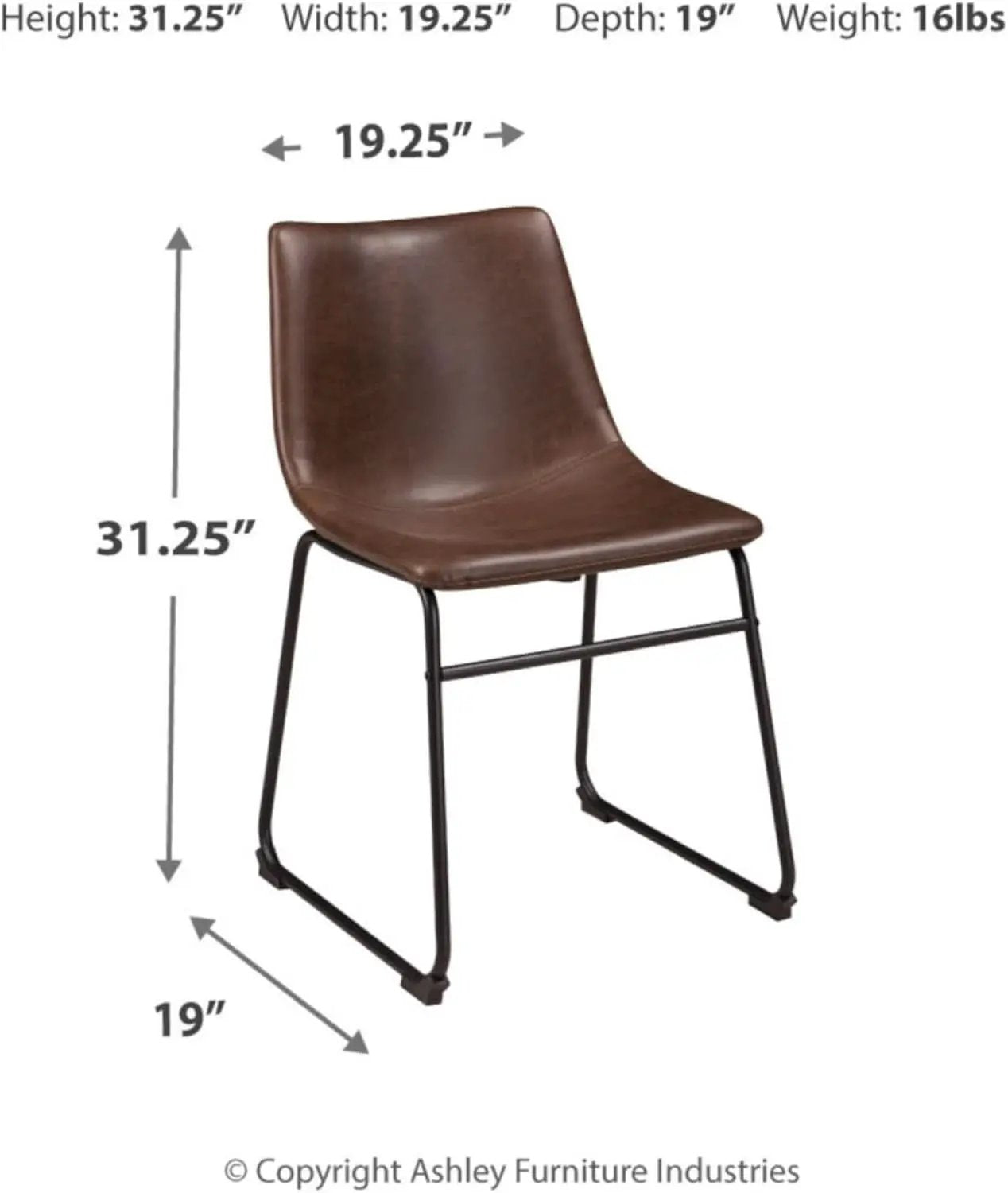 Mid Century Centiar 18.75 Inch Dining Bucket Chairs Set Of 2 Black And Brown from PriceLows™