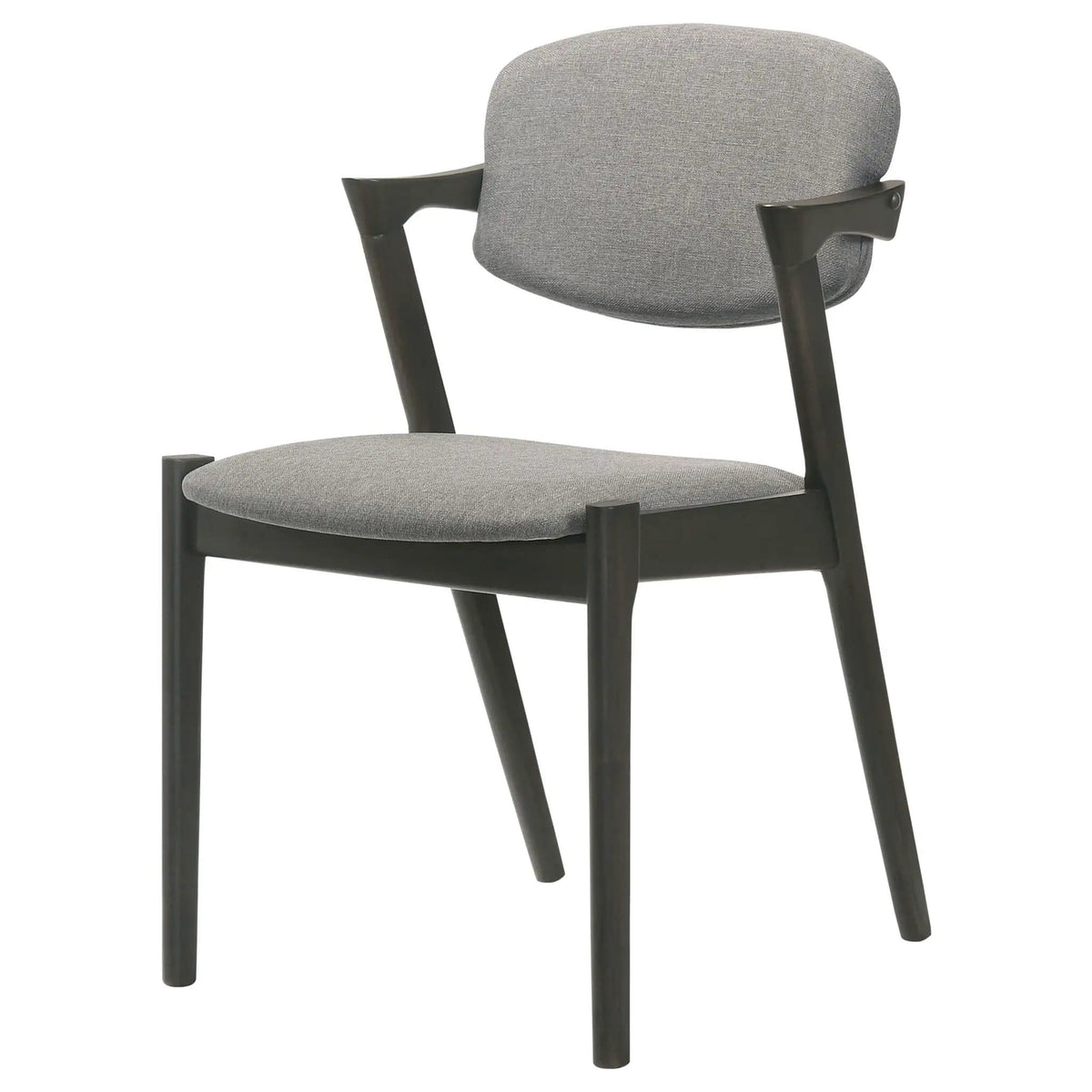 Stevie Padded Wood Dining Arm Chair Black (Set of 2) | 20.25 x 22.75 x 30 in | Fabric & Wood | Dining Room