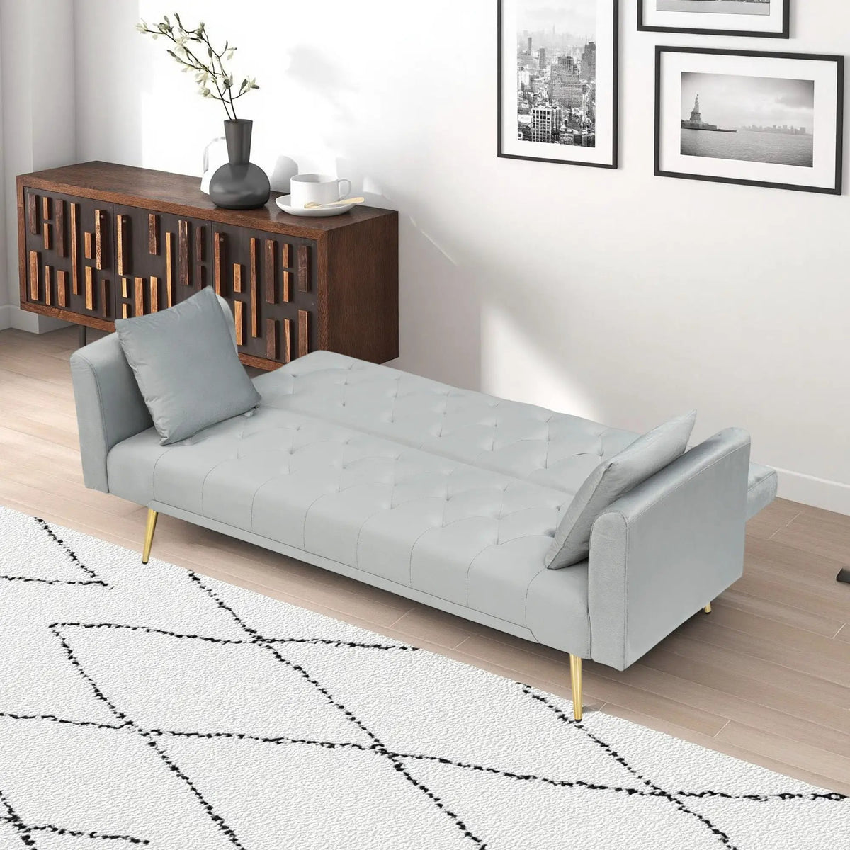 Convertible Folding Sofa Bed | Double Size | Small Space Design | Living Room Futon