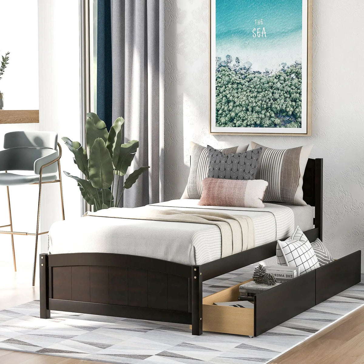 Wood Platform Bed | Headboard And Footboard | Slat Support | Minimalist Style