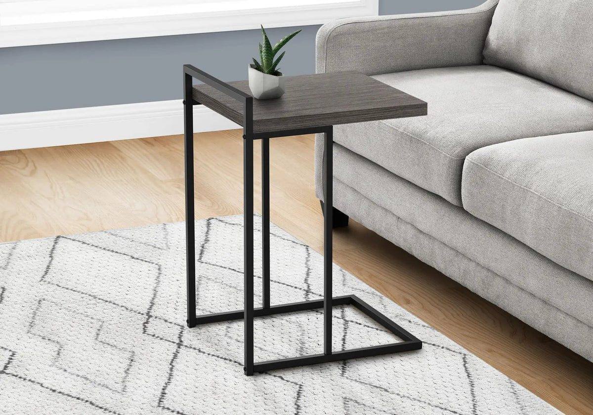 Versatile C-Shaped Accent Table | Metal Base | Generous Tabletop | Portable And Lightweight