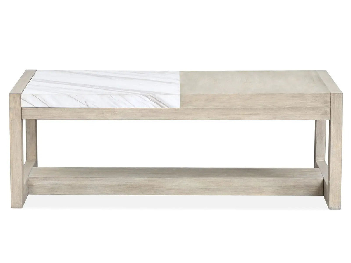 Preston Rectangular Cocktail End Table | Gallery Buff Finish | 25 Inch Width | Timeless Design