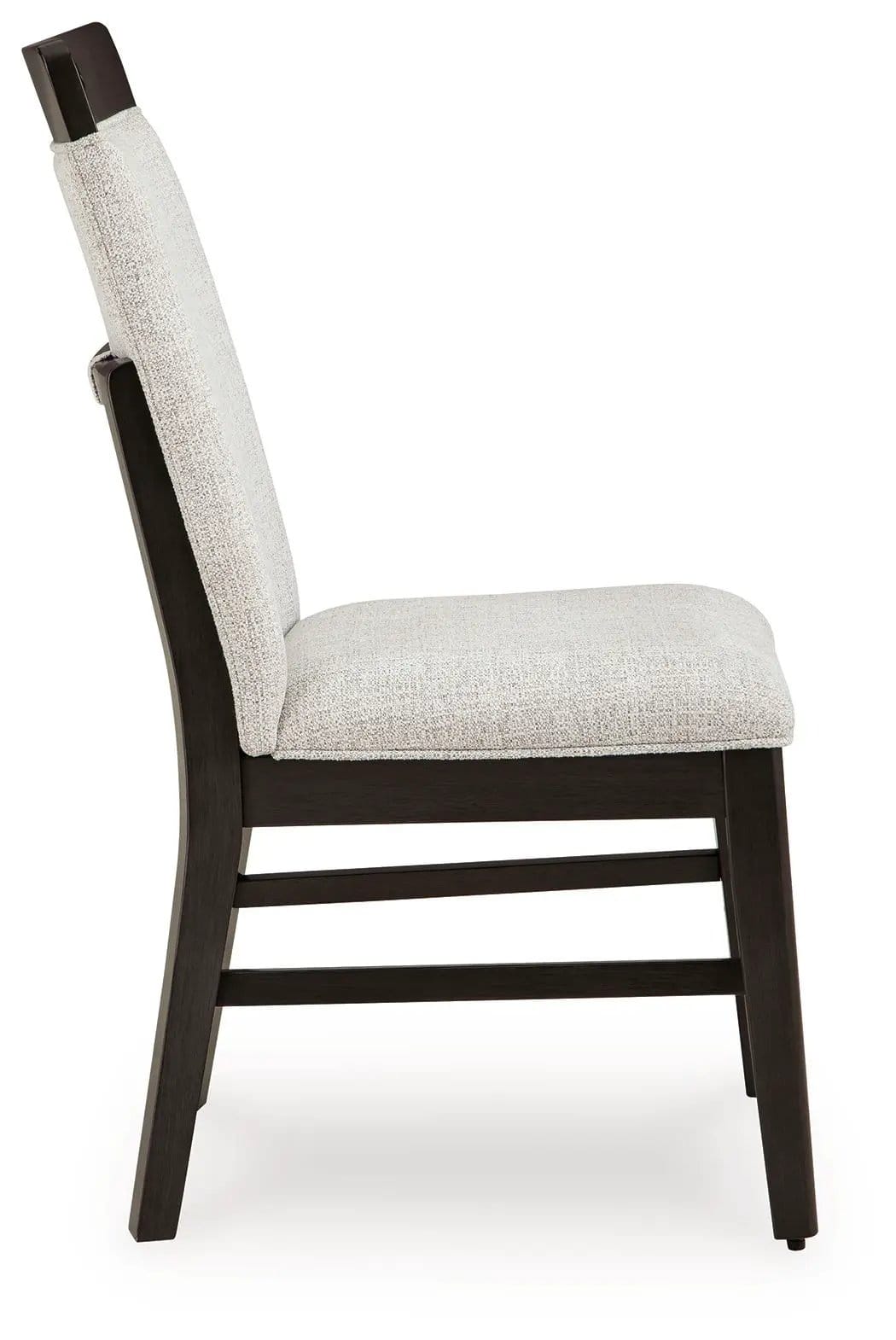 Neymorton Dining Upholstered Side Chair (Set of 2) | 20.25 x 24.5 x 39.38 in | Solid Wood & Fabric | Light Gray / Brown