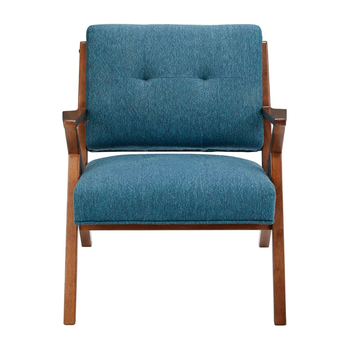 Mid-Century Lounge Chair | Tufted Upholstery | Solid Wood Frame | Tufted Back And Seat