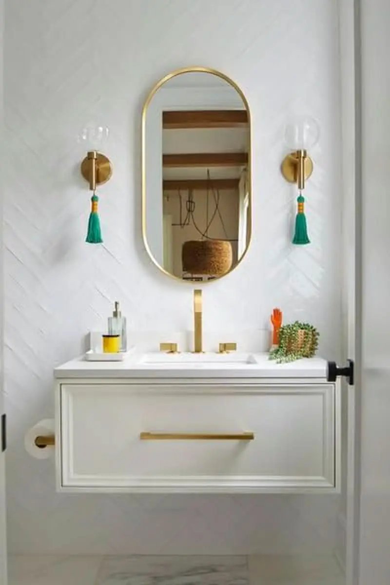 18W X 36H Oval Framed Wall Mount Vanity Mirror Matte Black from PriceLows™