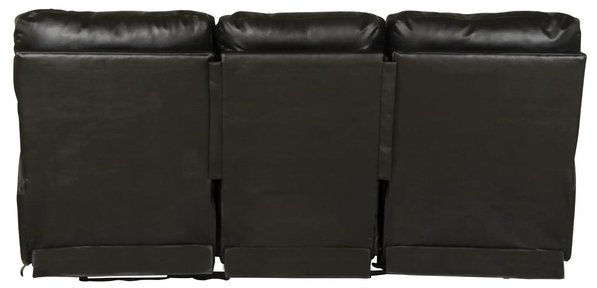 Power Reclining Sofa | Genuine Italian Leather | Lay Flat | Black Gunmetal